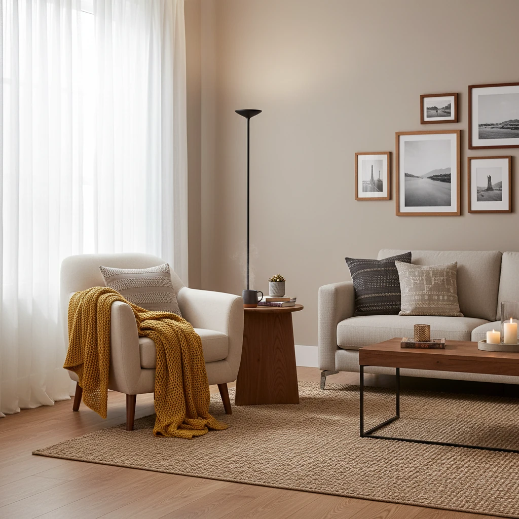Escena de estilo de vida con montaje empotrado de porcelana
