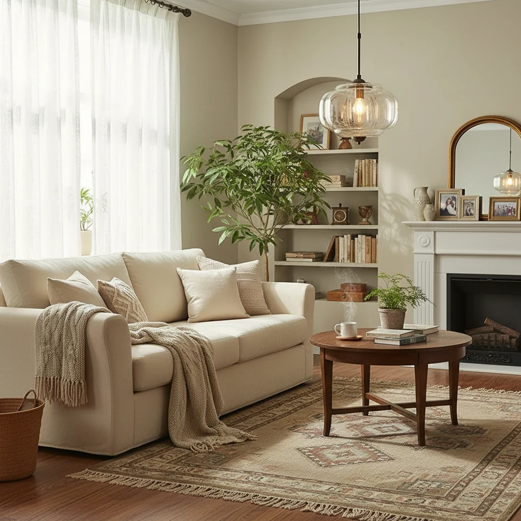 Escena de estilo de vida con montaje empotrado de porcelana
