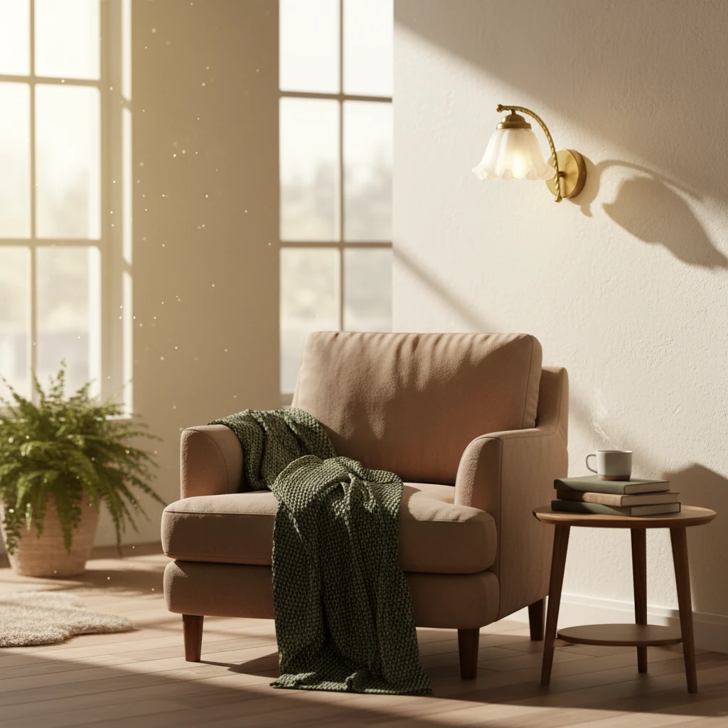 Porseleinen plafondlamp, lifestyle scène