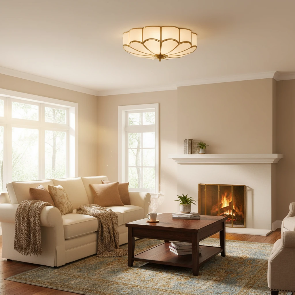 Porcelain flush mount lifestyle scene