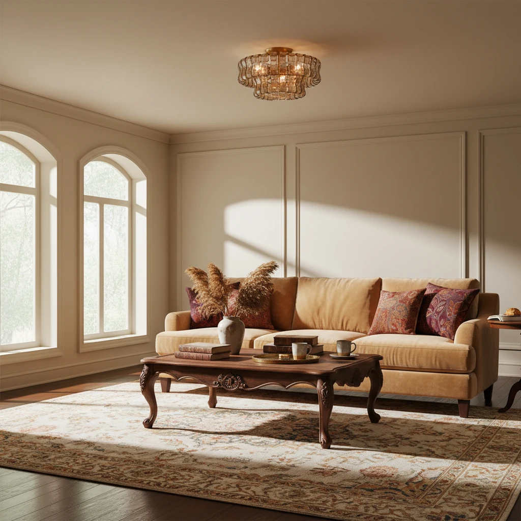 Porcelain flush mount lifestyle scene