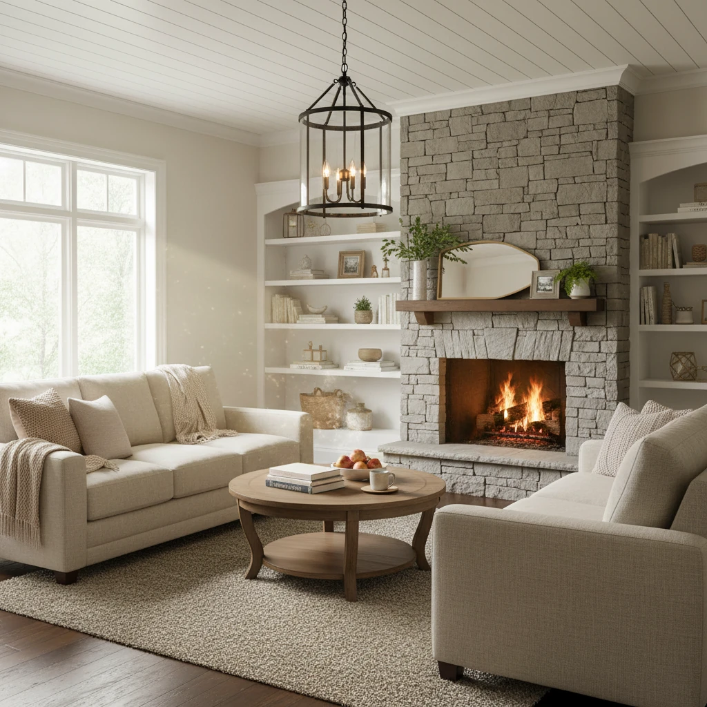 Porcelain flush mount lifestyle scene