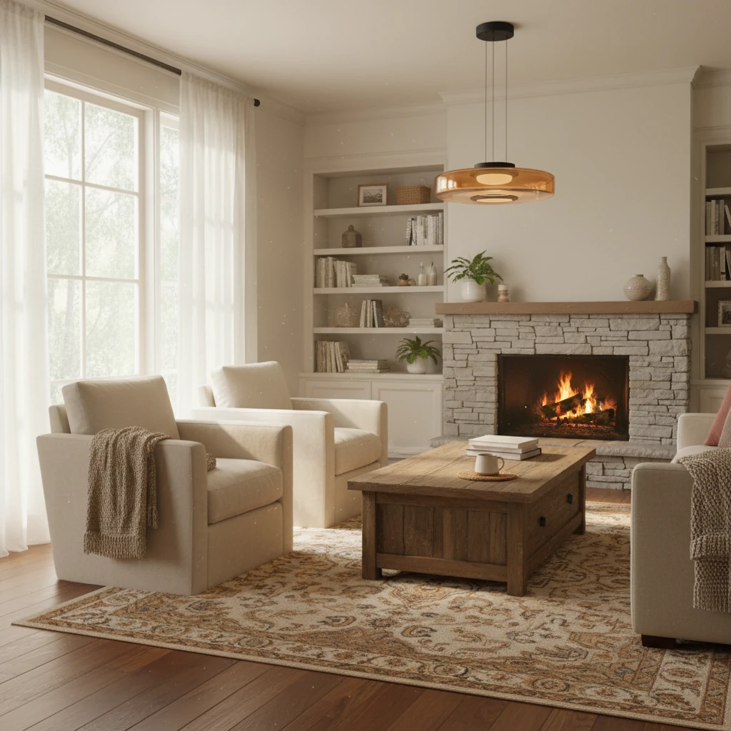 Porcelain flush mount lifestyle scene