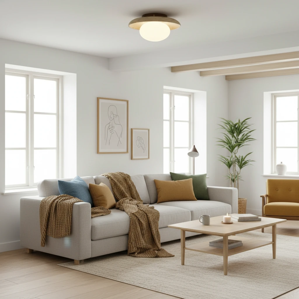 Porseleinen plafondlamp, lifestyle scène