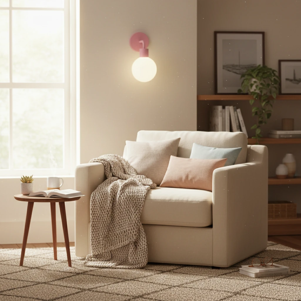 Porseleinen plafondlamp, lifestyle scène