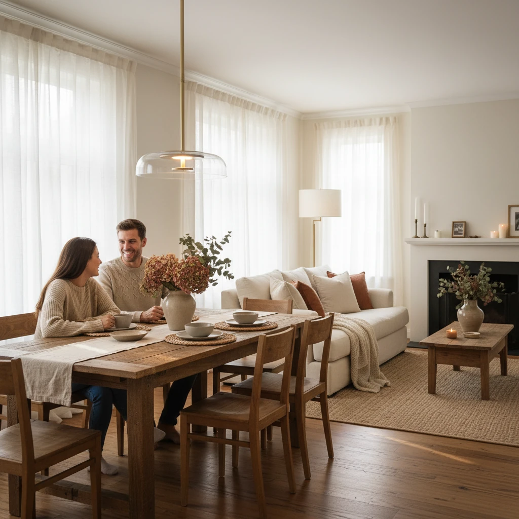 Porcelain flush mount lifestyle scene