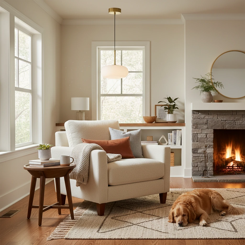 Porcelain flush mount lifestyle scene