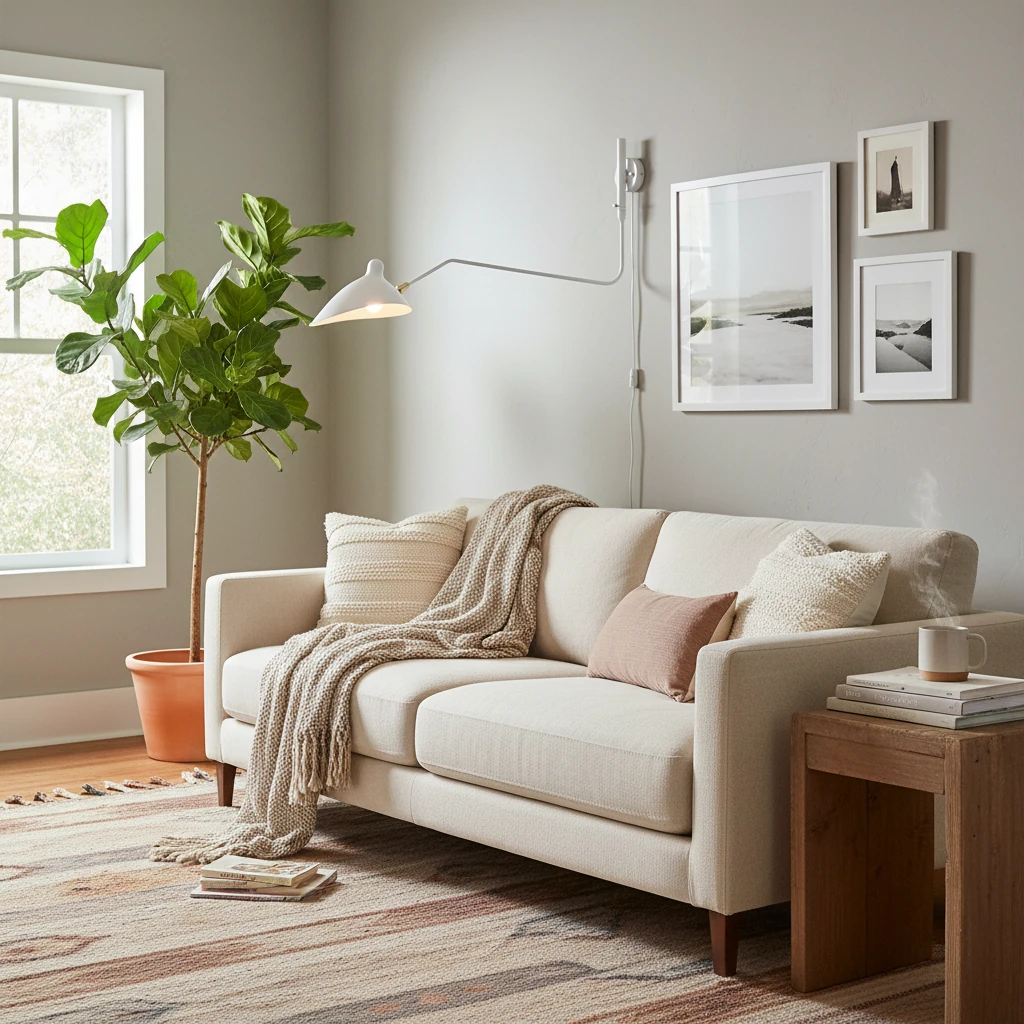 Porcelain flush mount lifestyle scene