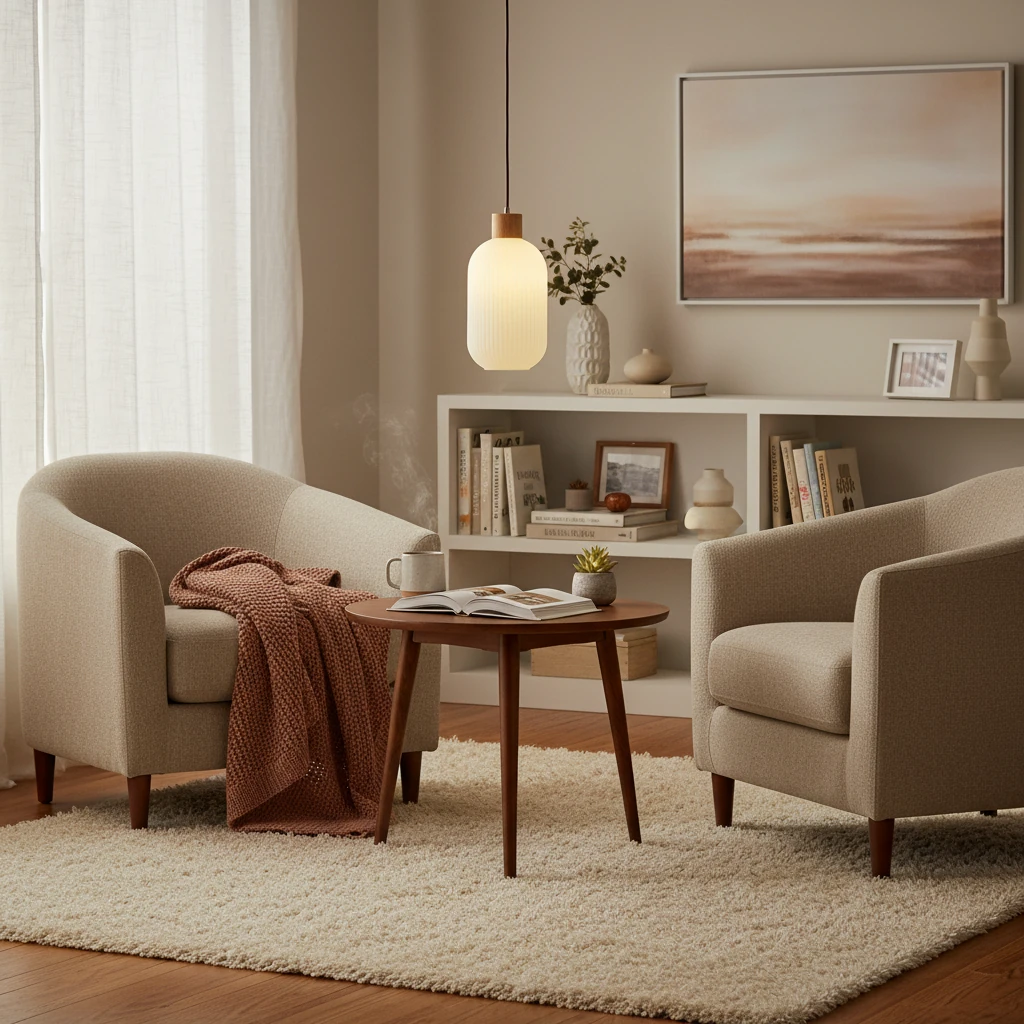 Escena de estilo de vida con montaje empotrado de porcelana