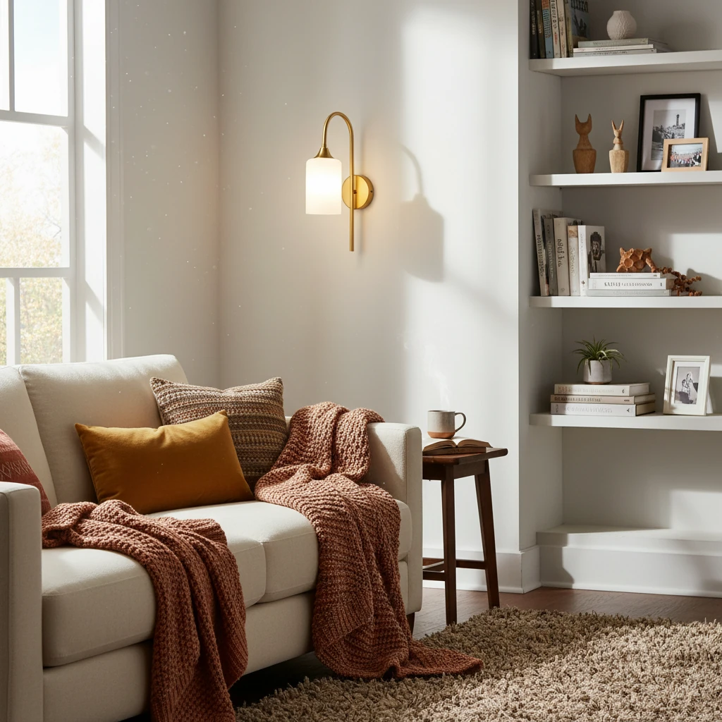 Escena de estilo de vida con montaje empotrado de porcelana