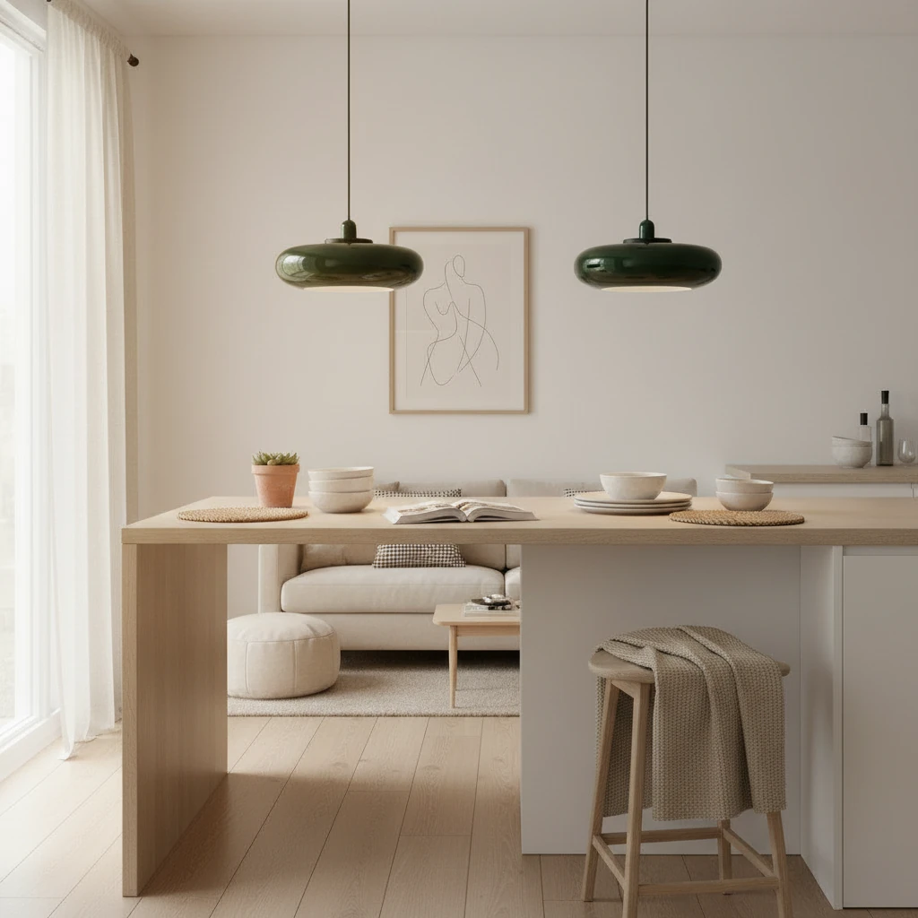 Porseleinen plafondlamp, lifestyle scène