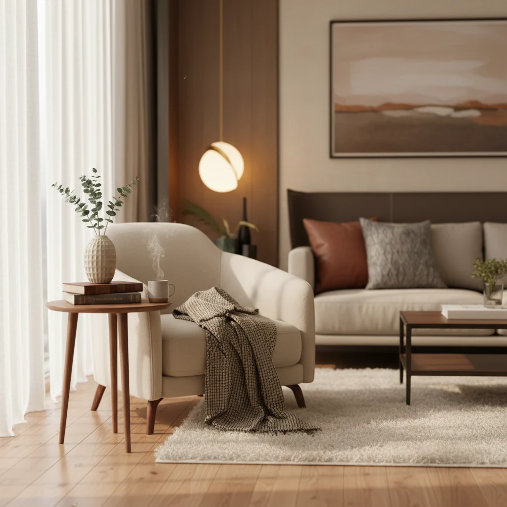 Porcelain flush mount lifestyle scene