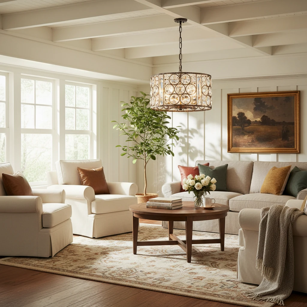 Porcelain flush mount lifestyle scene
