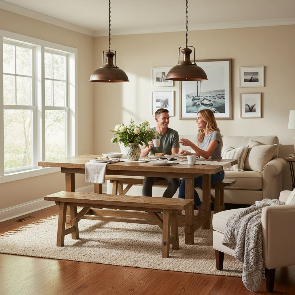 Porcelain flush mount lifestyle scene