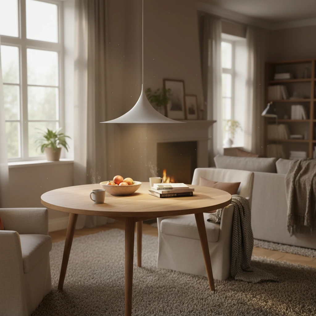 Escena de estilo de vida con montaje empotrado de porcelana