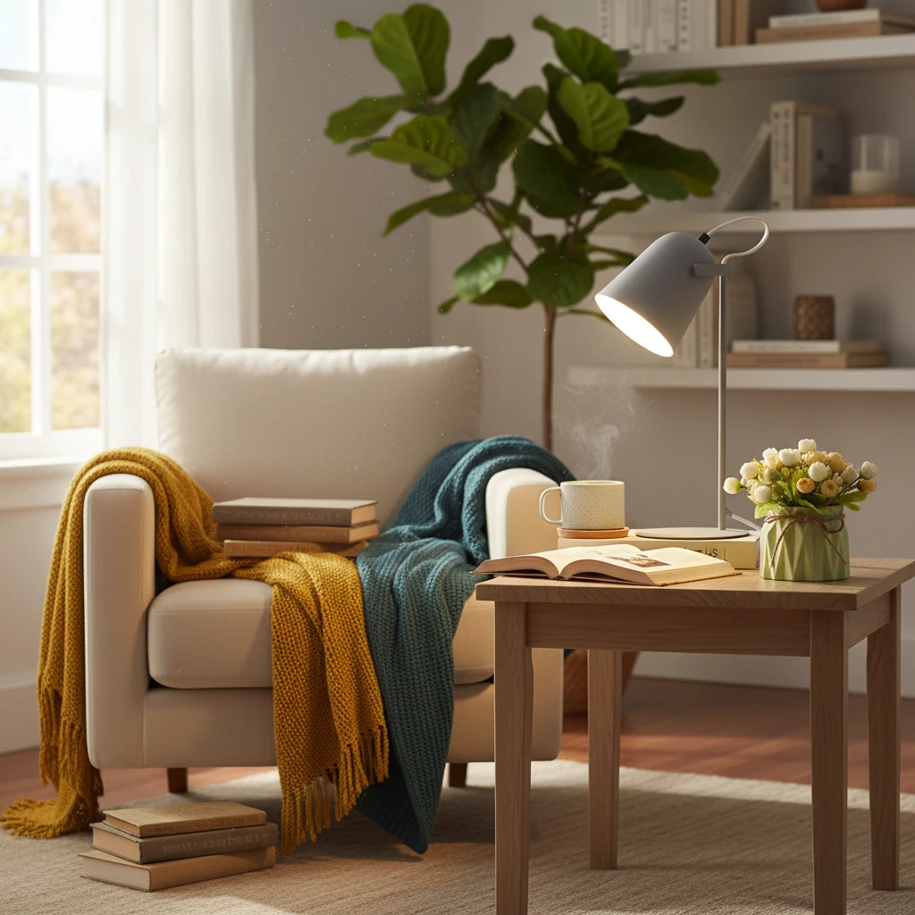 Escena de estilo de vida con montaje empotrado de porcelana