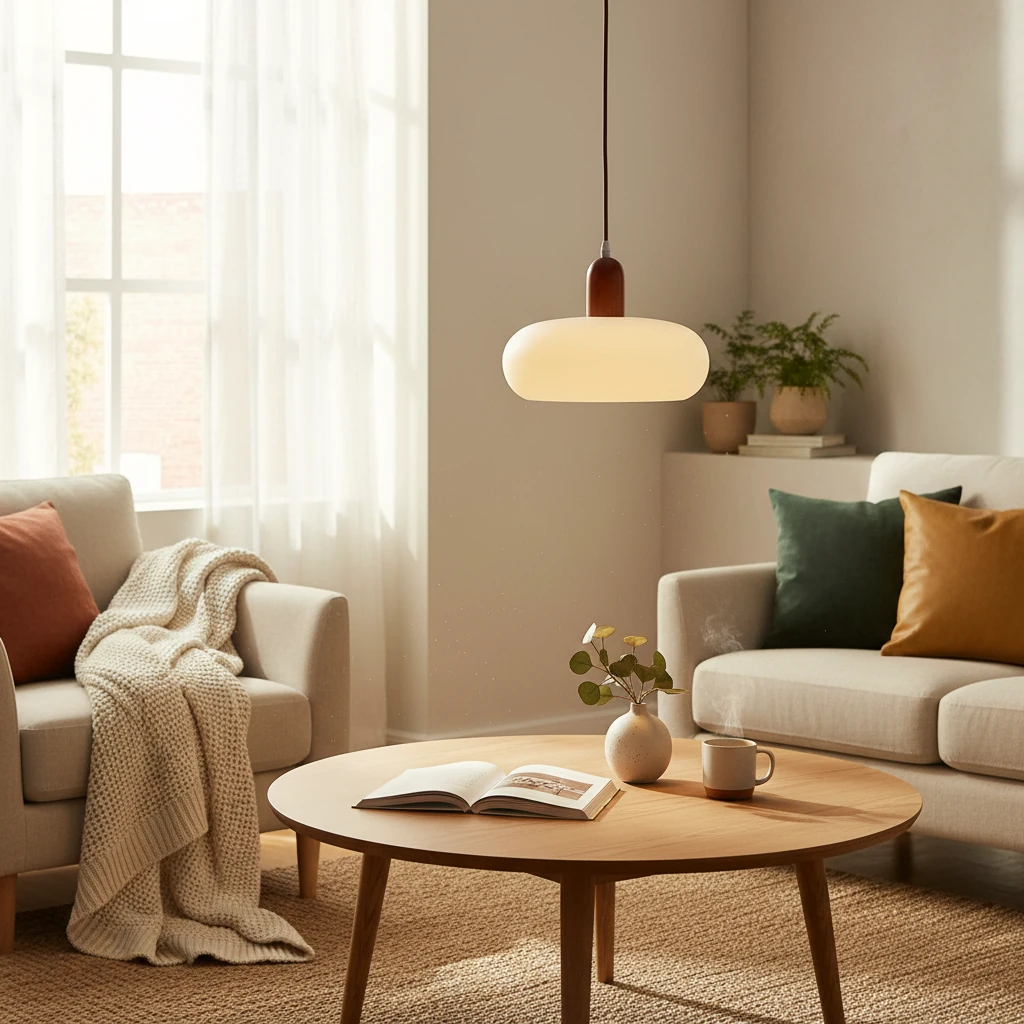 Porseleinen plafondlamp, lifestyle scène