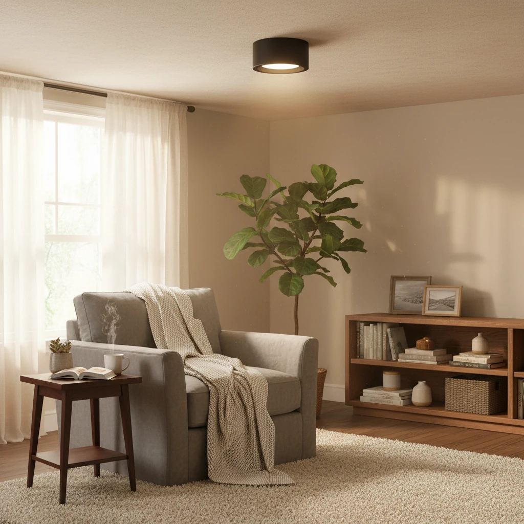 Porcelain flush mount lifestyle scene