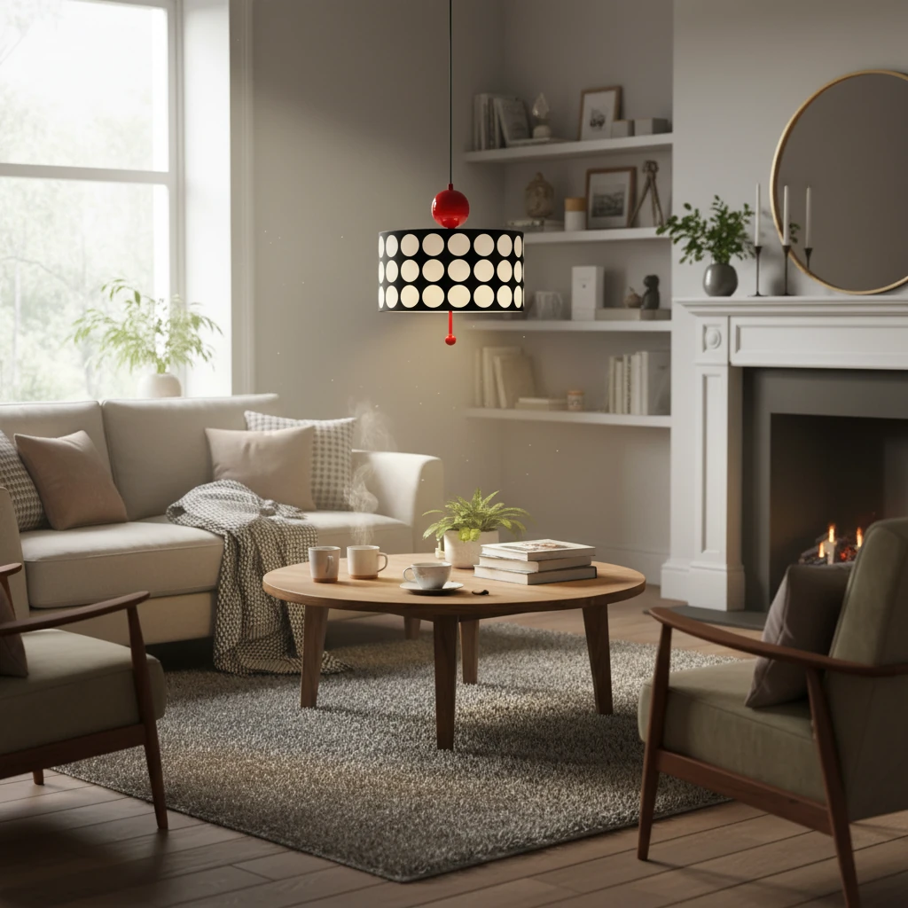 Porseleinen plafondlamp, lifestyle scène