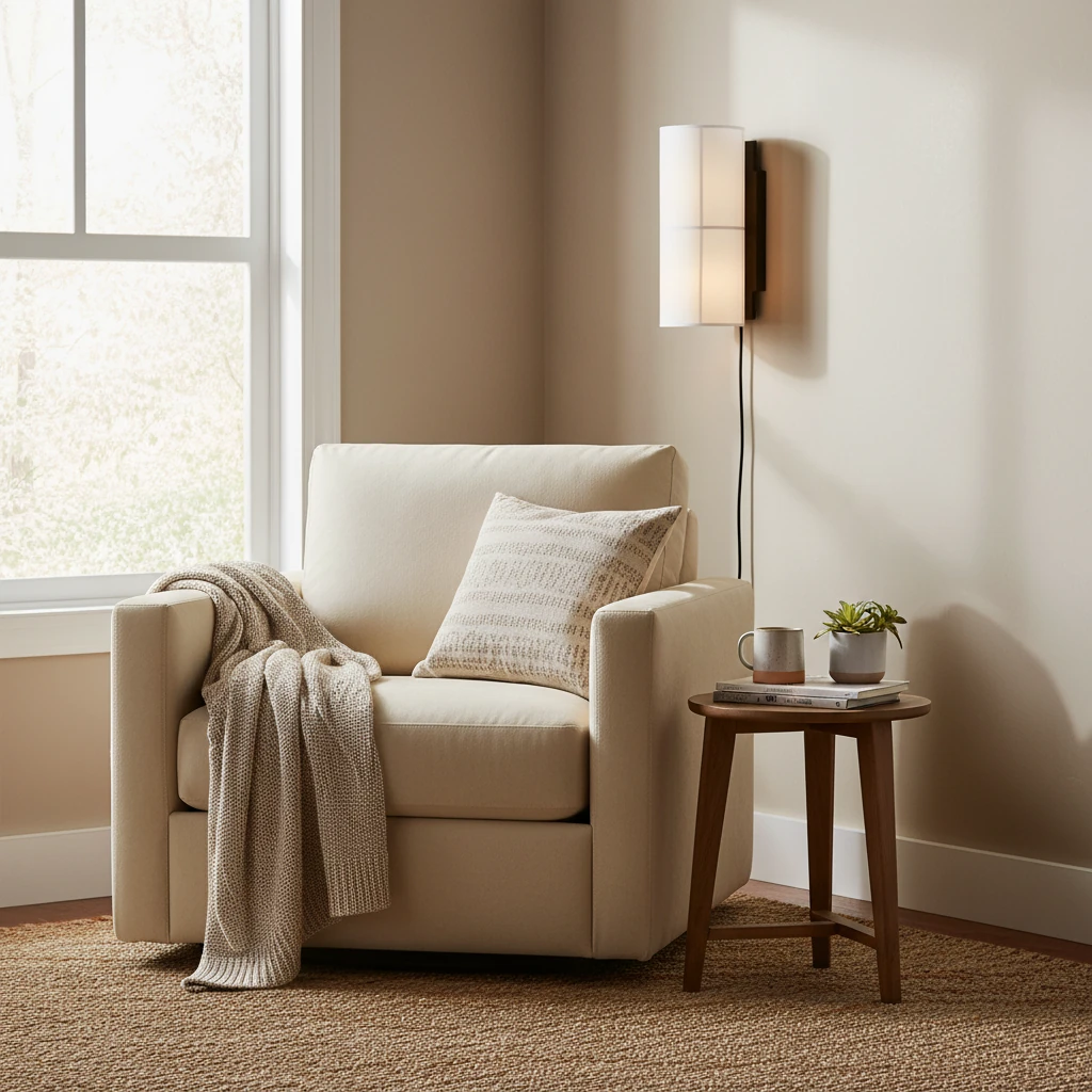 Porcelain flush mount lifestyle scene