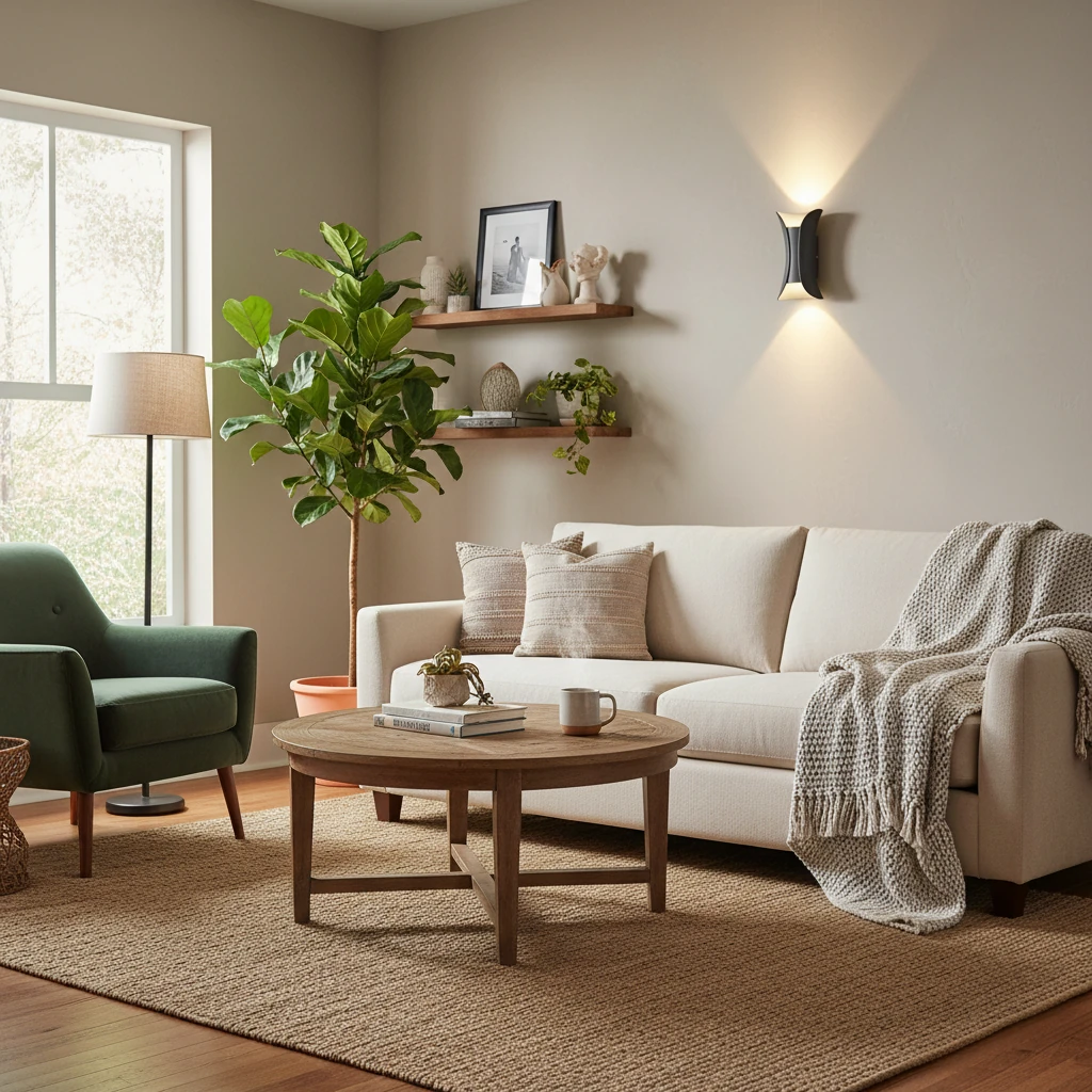 Escena de estilo de vida con montaje empotrado de porcelana