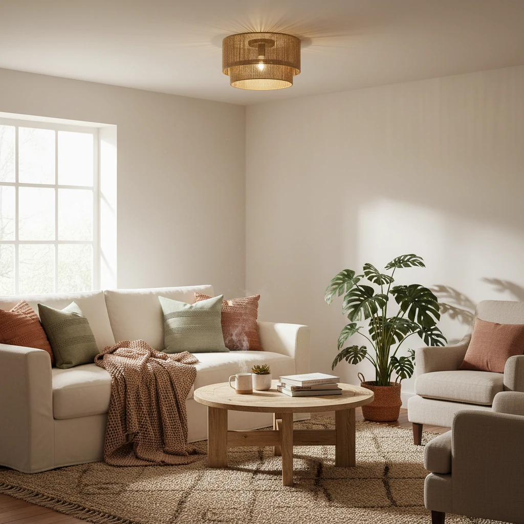 Escena de estilo de vida con montaje empotrado de porcelana