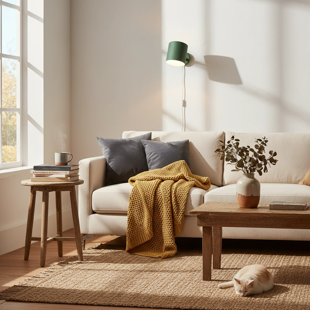 Escena de estilo de vida con montaje empotrado de porcelana