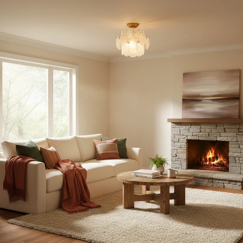 Porcelain flush mount lifestyle scene