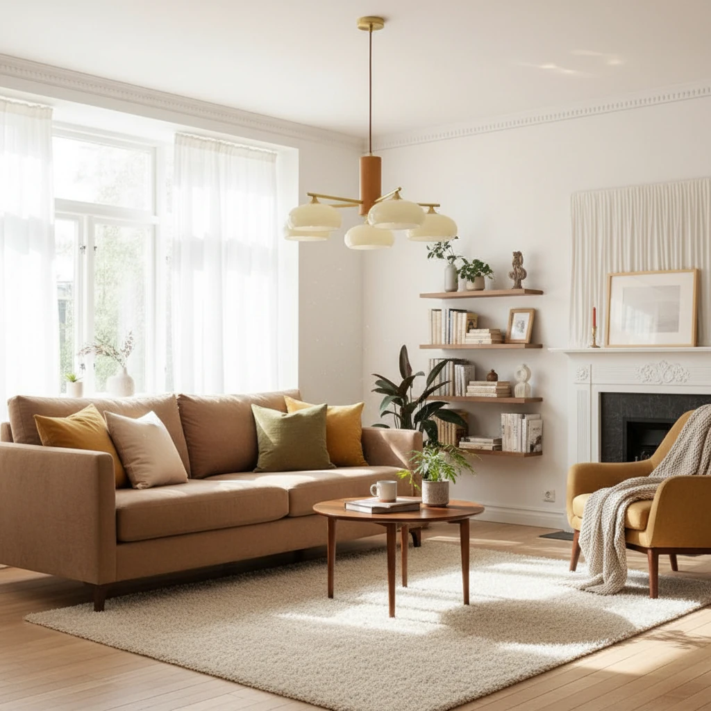 Escena de estilo de vida con montaje empotrado de porcelana