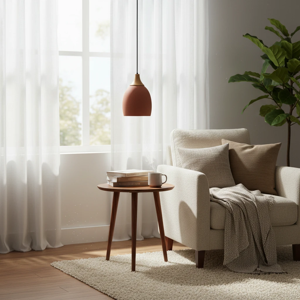 Porcelain flush mount lifestyle scene