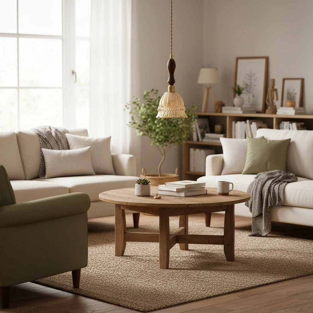 Porseleinen plafondlamp, lifestyle scène