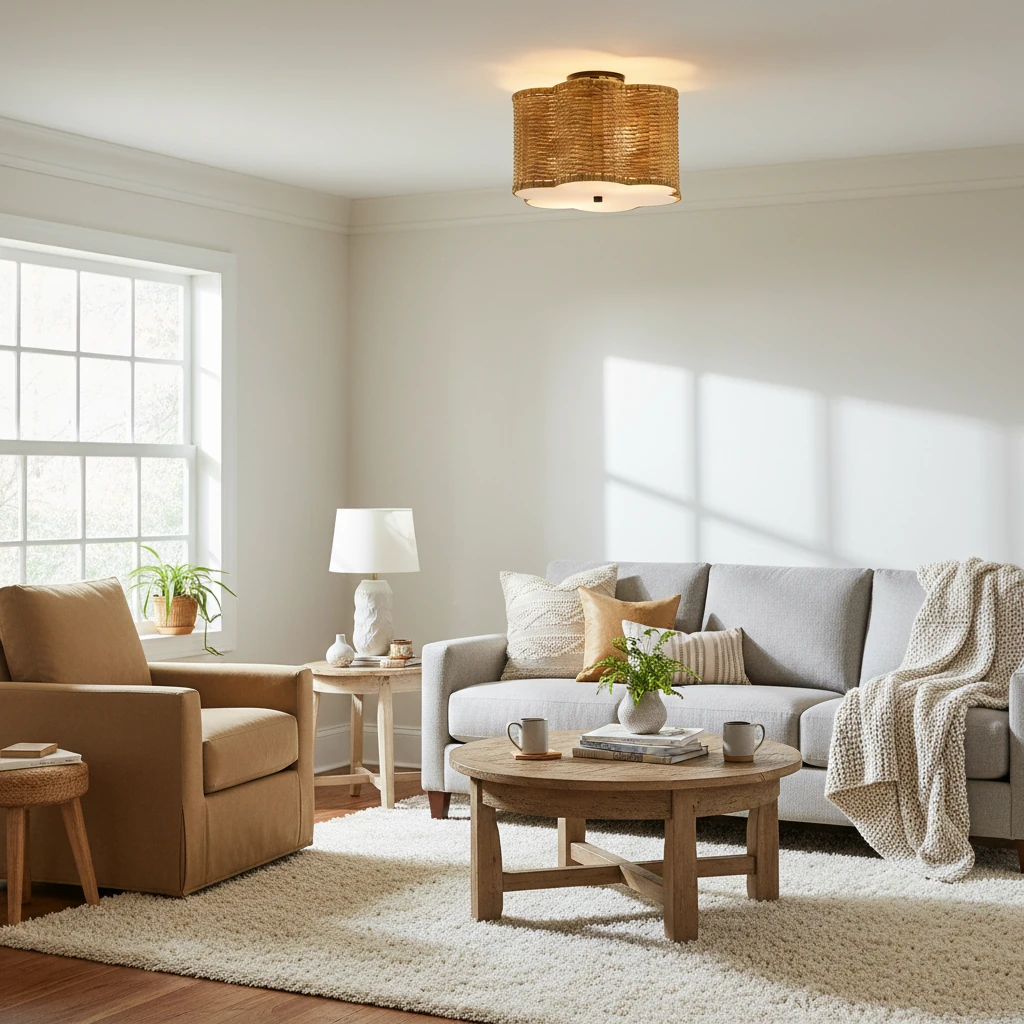 Porcelain flush mount lifestyle scene