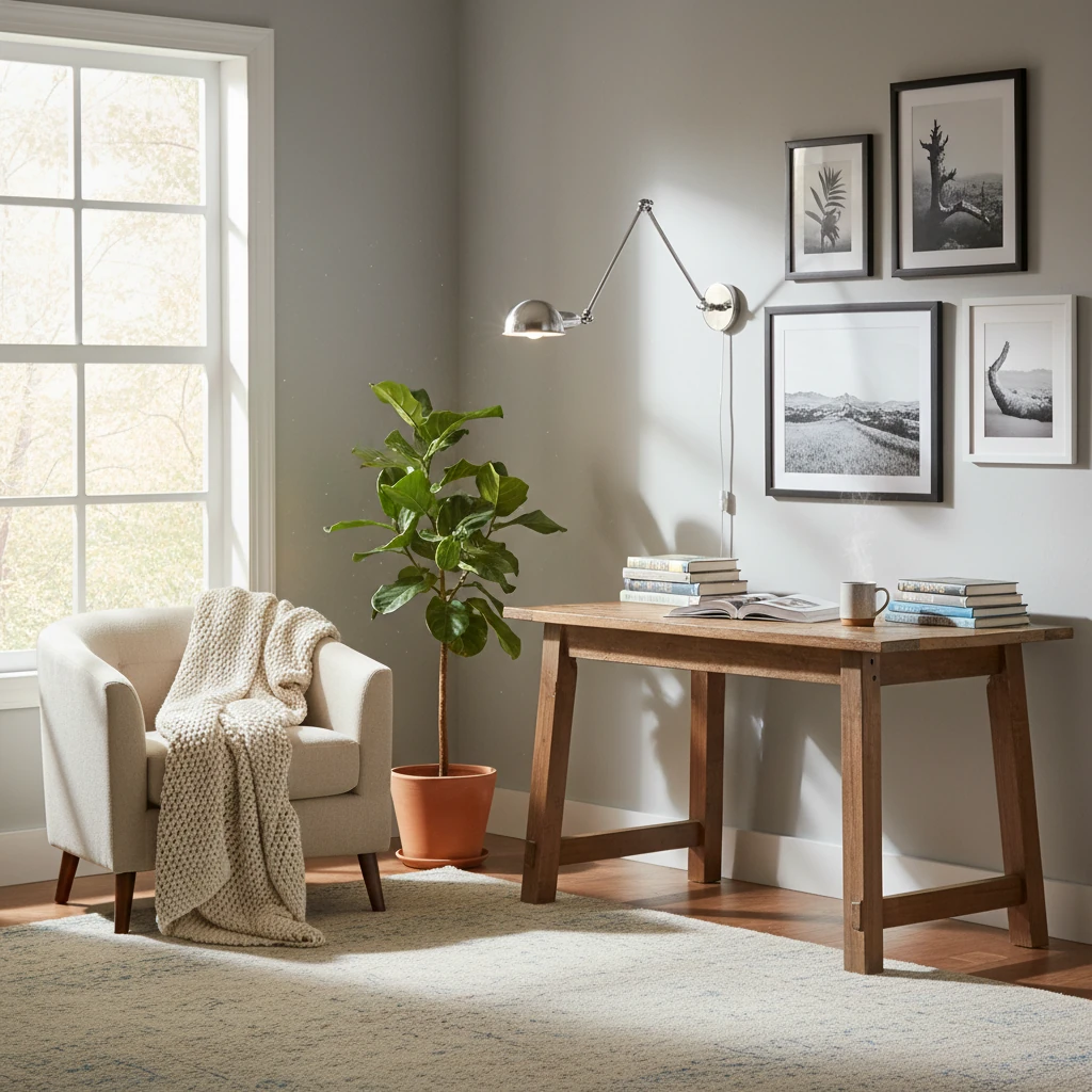 Escena de estilo de vida con montaje empotrado de porcelana