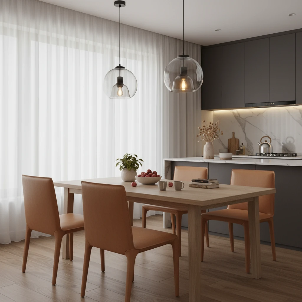 Escena de estilo de vida con montaje empotrado de porcelana