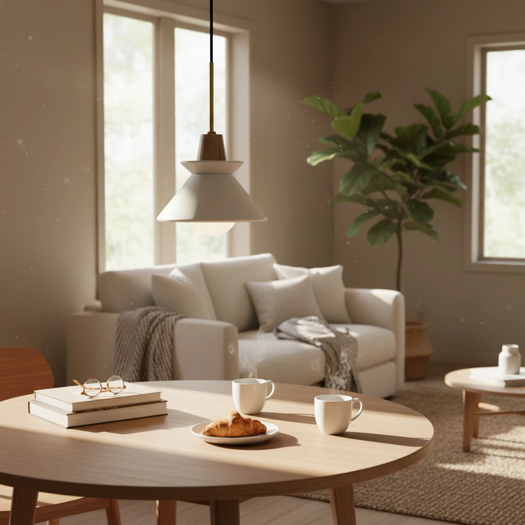 Escena de estilo de vida con montaje empotrado de porcelana