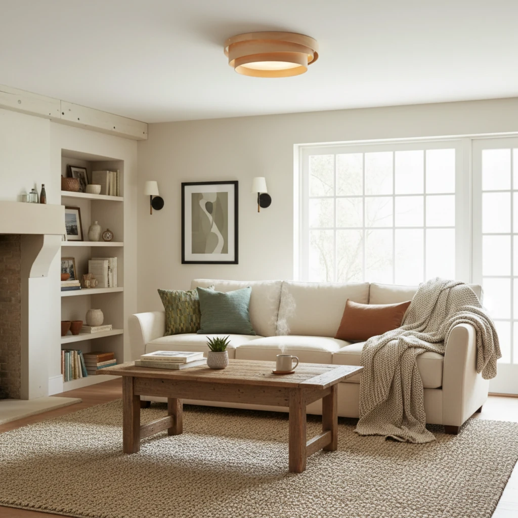 Porcelain flush mount lifestyle scene