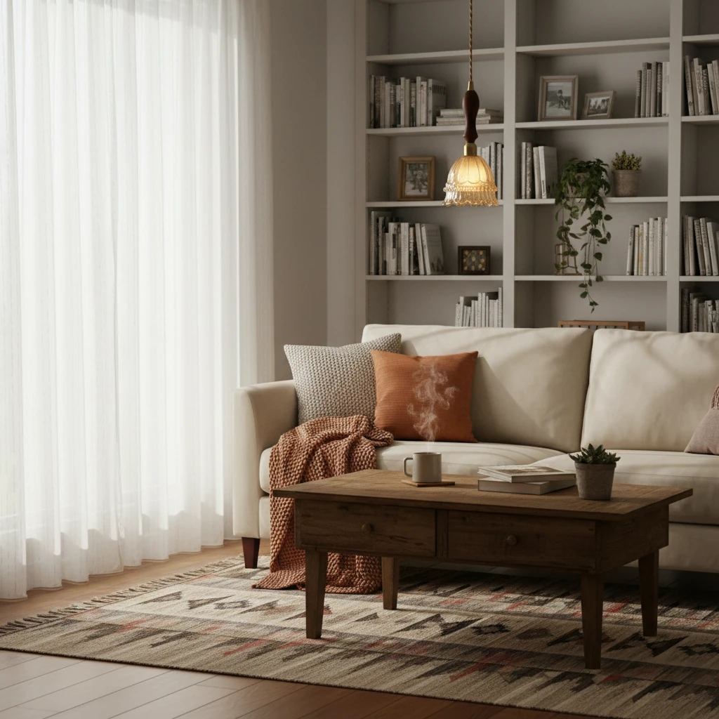 Escena de estilo de vida con montaje empotrado de porcelana